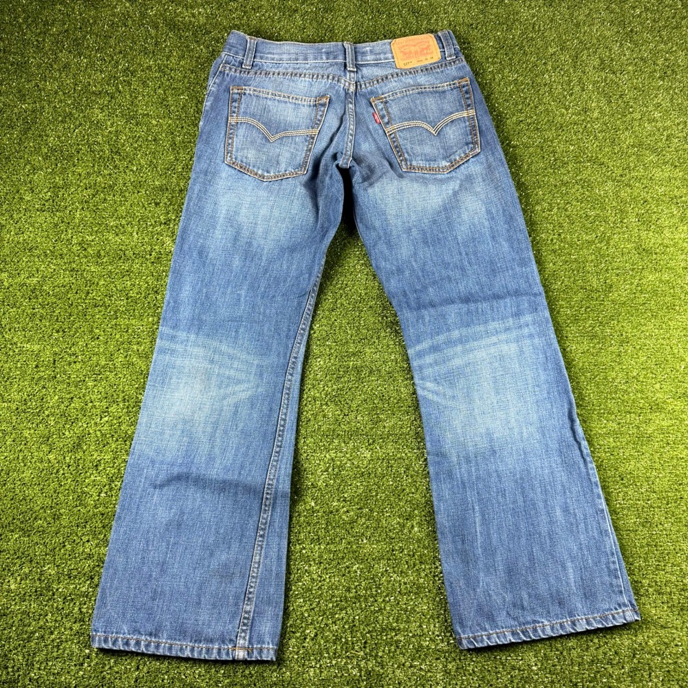 Levi Strauss 527 Boot Cut Jeans Boys 16 Reg 28x28 Blue Denim Medium Wash 0689